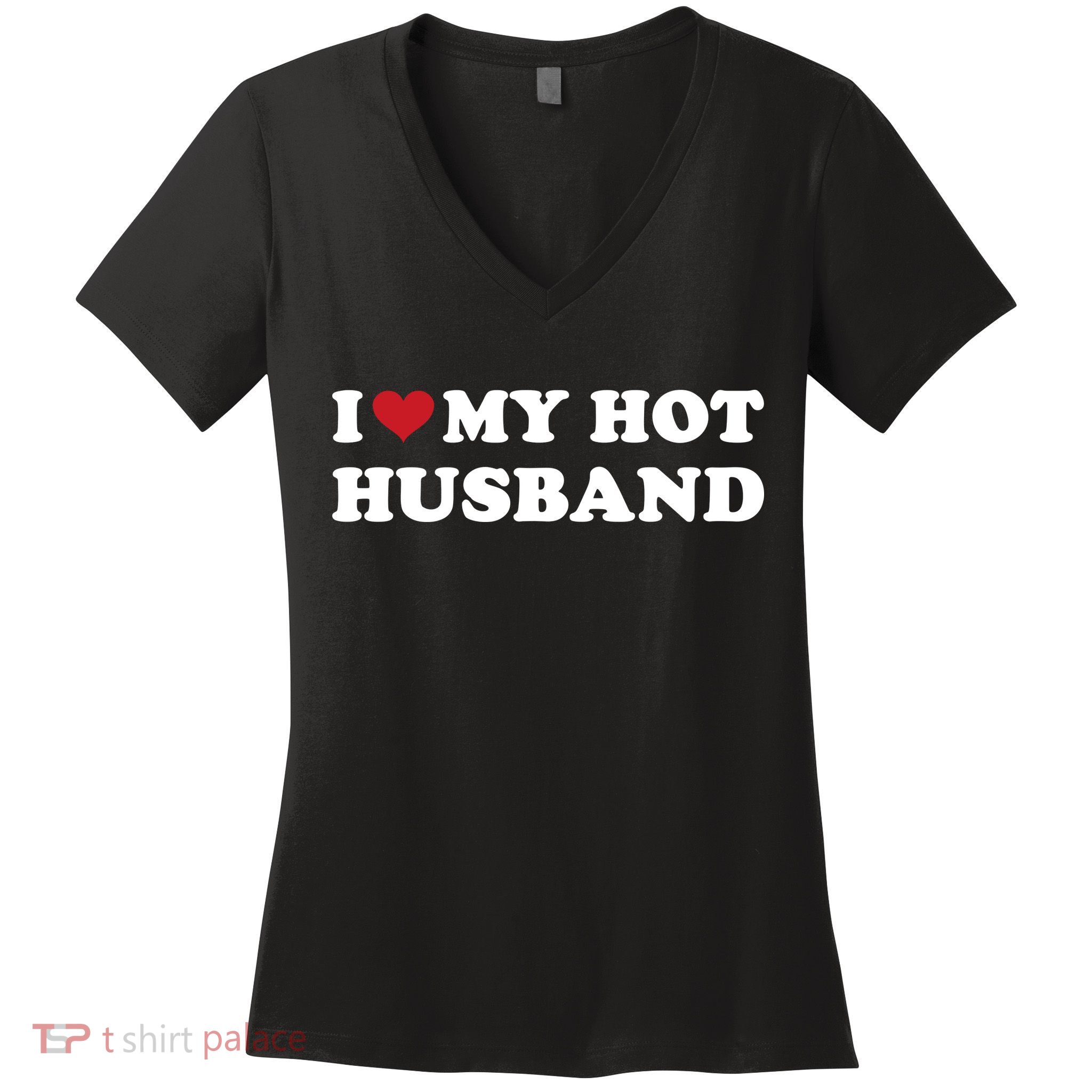 I Heart My Hot Husband Women's V-Neck T-Shirt