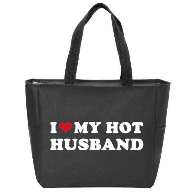 I Heart My Hot Husband Zip Tote Bag