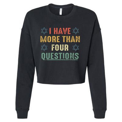 I Have More Than Four Questions Funny Passover Seder Cropped Pullover Crew