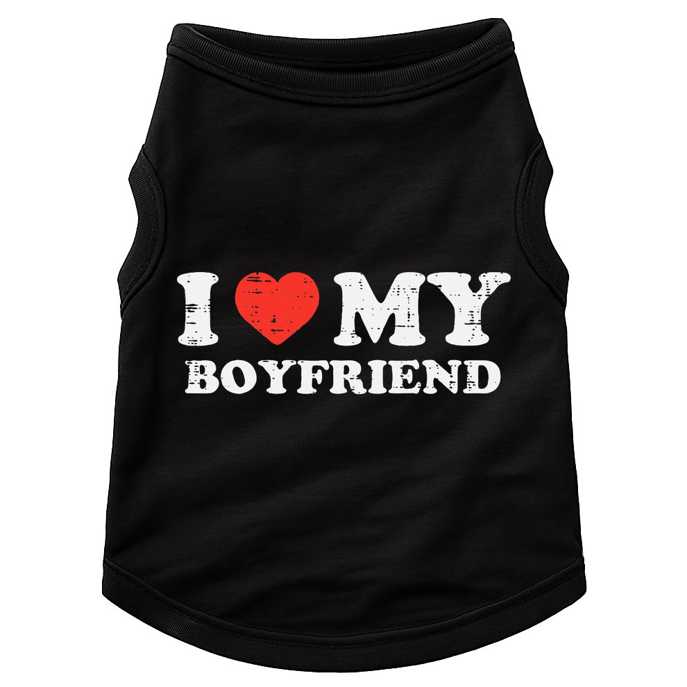 I Heart My Boyfriend Love Bf Couple Match Girlfriend  Doggie Tank