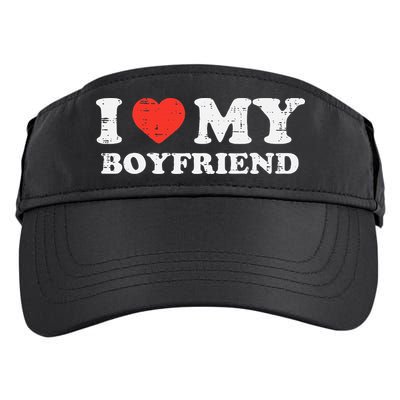 I Heart My Boyfriend Love Bf Couple Match Girlfriend  Adult Drive Performance Visor
