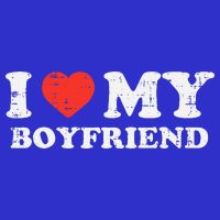 I Heart My Boyfriend Love Bf Couple Match Girlfriend  V-Neck T-Shirt