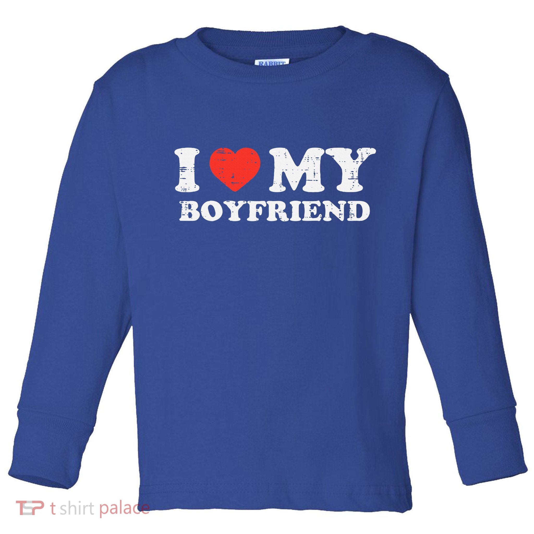I Heart My Boyfriend Love Bf Couple Match Girlfriend  Toddler Long Sleeve Shirt