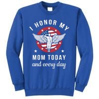 I Honor My Mom Today Cool Gift Angel Solider Memorial Day Flag Cool Gift Sweatshirt