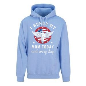 I Honor My Mom Today Cool Gift Angel Solider Memorial Day Flag Cool Gift Unisex Surf Hoodie