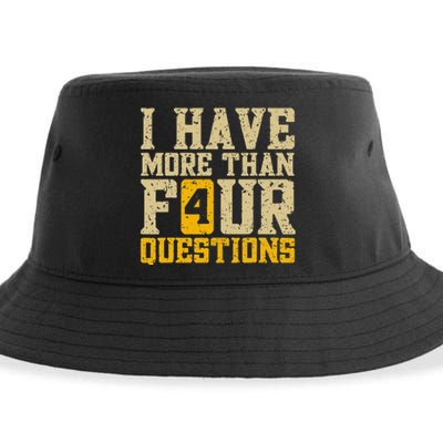 I Have More Than Four Questions Passover Funny Sustainable Bucket Hat