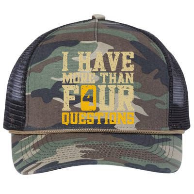 I Have More Than Four Questions Passover Funny Retro Rope Trucker Hat Cap