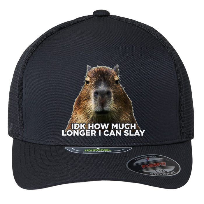 Idk How Much Longer I Can Slay Capybara Sarcastic Dank Meme Flexfit Unipanel Trucker Cap
