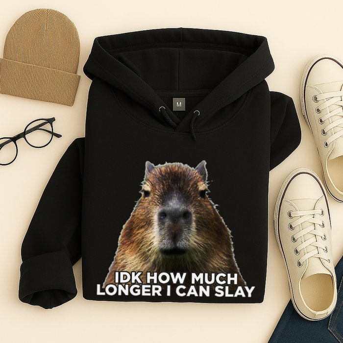 Idk How Much Longer I Can Slay Capybara Sarcastic Dank Meme Hoodie