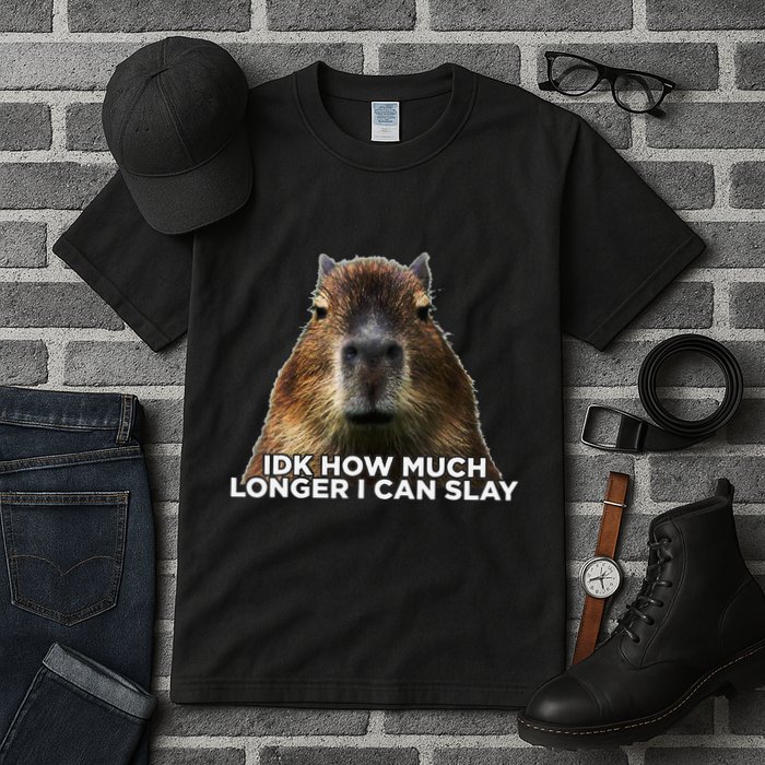 Idk How Much Longer I Can Slay Capybara Sarcastic Dank Meme Tall T-Shirt