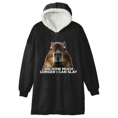 Idk How Much Longer I Can Slay Capybara Sarcastic Dank Meme Hooded Wearable Blanket
