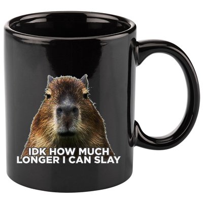 Idk How Much Longer I Can Slay Capybara Sarcastic Dank Meme 11oz C Handle Ceramic Mug