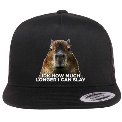 Idk How Much Longer I Can Slay Capybara Sarcastic Dank Meme Flat Bill Trucker Hat