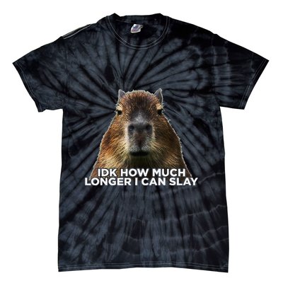 Idk How Much Longer I Can Slay Capybara Sarcastic Dank Meme Tie-Dye T-Shirt