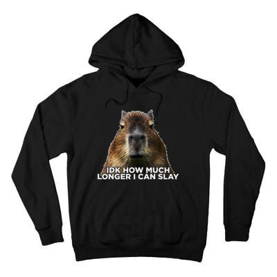 Idk How Much Longer I Can Slay Capybara Sarcastic Dank Meme Tall Hoodie