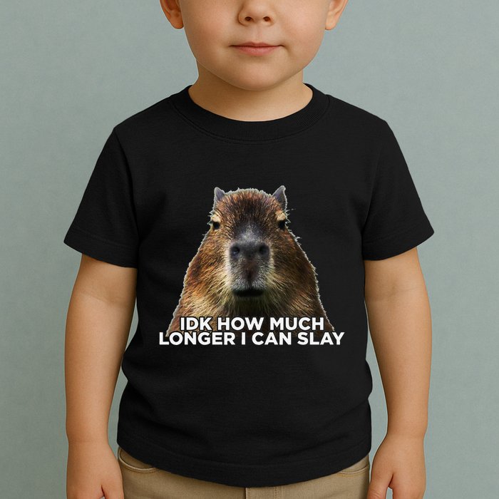 Idk How Much Longer I Can Slay Capybara Sarcastic Dank Meme Toddler T-Shirt