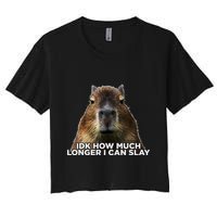 Idk How Much Longer I Can Slay Capybara Sarcastic Dank Meme Crop Top