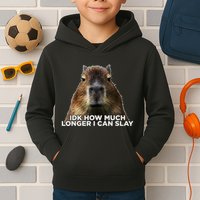 Idk How Much Longer I Can Slay Capybara Sarcastic Dank Meme Kids Hoodie