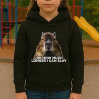 Idk How Much Longer I Can Slay Capybara Sarcastic Dank Meme Kids Hoodie