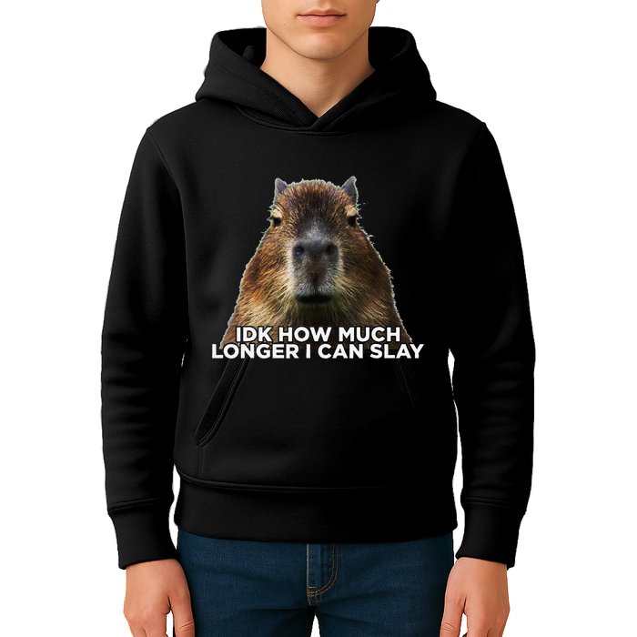 Idk How Much Longer I Can Slay Capybara Sarcastic Dank Meme Kids Hoodie