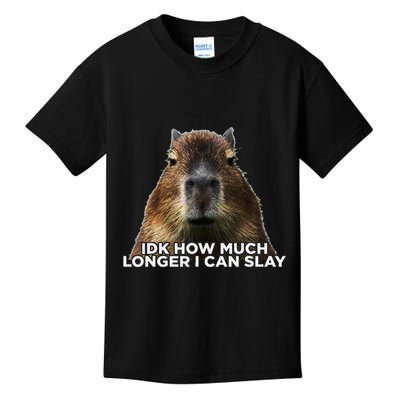 Idk How Much Longer I Can Slay Capybara Sarcastic Dank Meme Kids T-Shirt