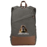 Idk How Much Longer I Can Slay Capybara Sarcastic Dank Meme Cotton Canvas Backpack