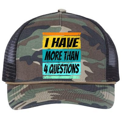 I Have More Than Four Questions Retro Rope Trucker Hat Cap