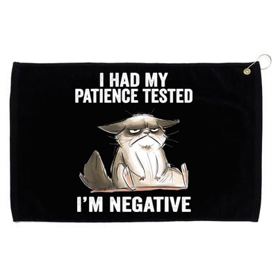 I Had My Patience Tested I'm Negative Cat Funny Sarcasm Grommeted Golf Towel