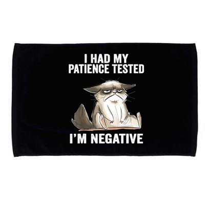 I Had My Patience Tested I'm Negative Cat Funny Sarcasm Microfiber Hand Towel