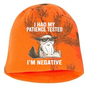 I Had My Patience Tested I'm Negative Cat Funny Sarcasm Kati - Camo Knit Beanie