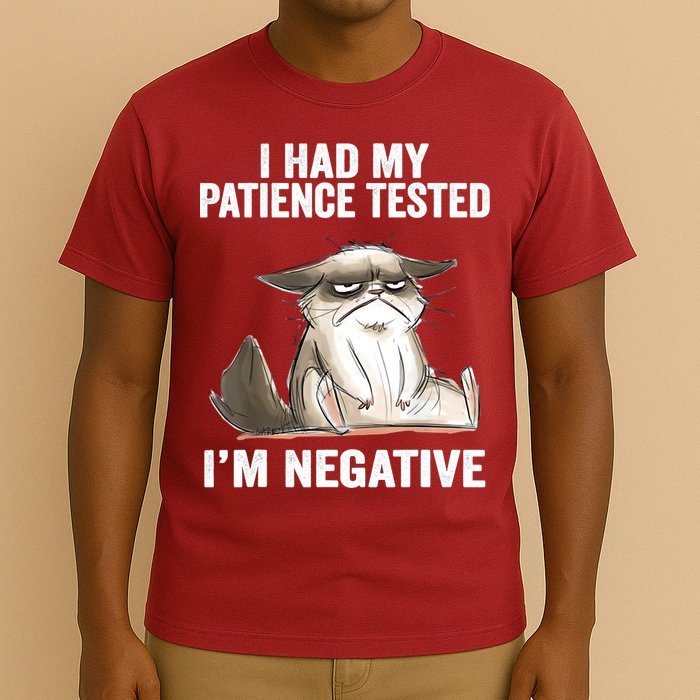 I Had My Patience Tested I'm Negative Cat Funny Sarcasm T-Shirt