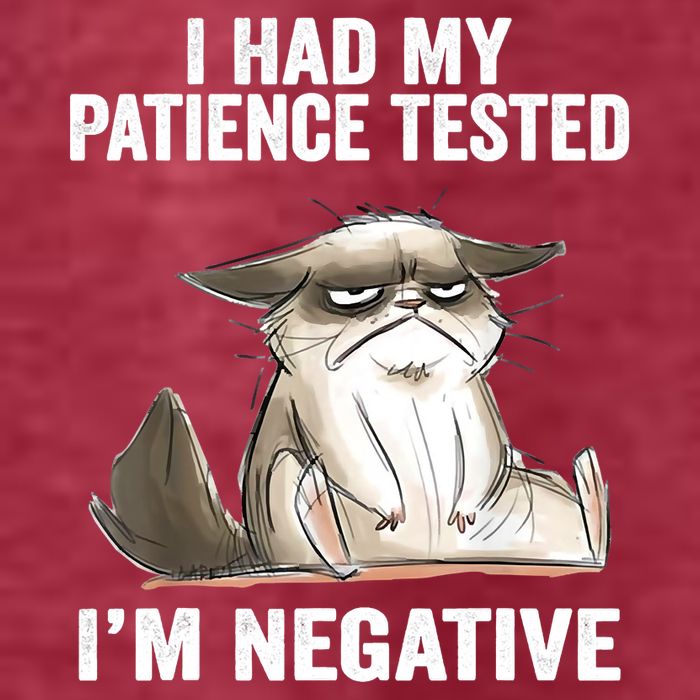 I Had My Patience Tested I'm Negative Cat Funny Sarcasm T-Shirt