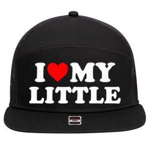 I Heart My Little Love Matching Little Big Sorority 7 Panel Mesh Trucker Snapback Hat