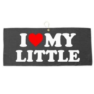 I Heart My Little Love Matching Little Big Sorority Large Microfiber Waffle Golf Towel