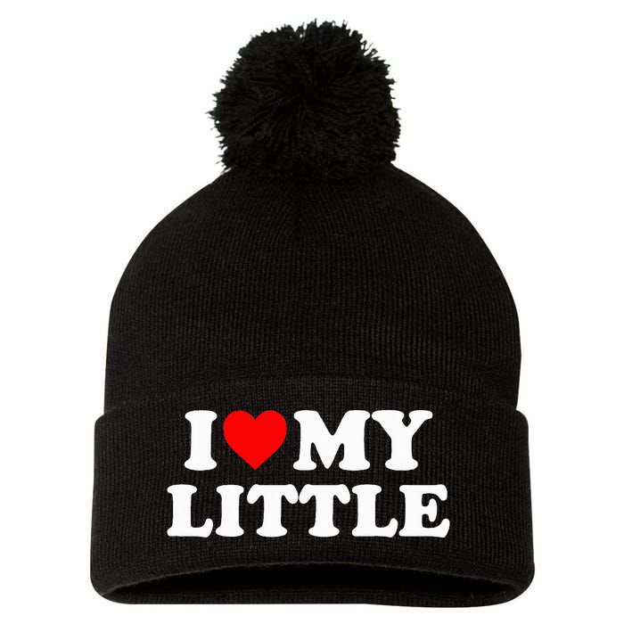 I Heart My Little Love Matching Little Big Sorority Pom Pom 12in Knit Beanie