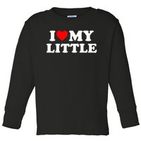 I Heart My Little Love Matching Little Big Sorority Toddler Long Sleeve Shirt