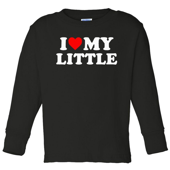 I Heart My Little Love Matching Little Big Sorority Toddler Long Sleeve Shirt