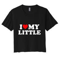 I Heart My Little Love Matching Little Big Sorority Women's Crop Top Tee