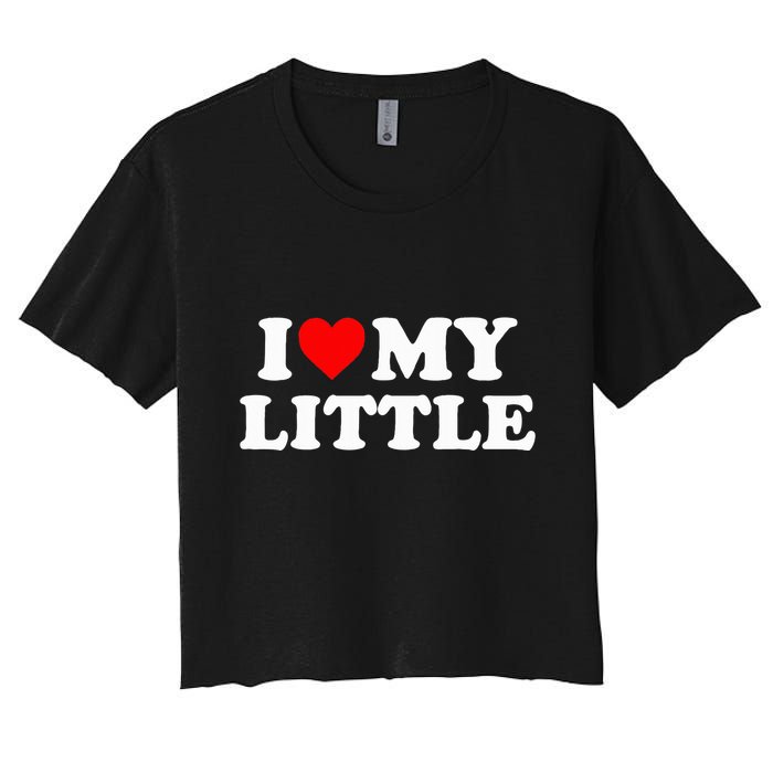 I Heart My Little Love Matching Little Big Sorority Women's Crop Top Tee