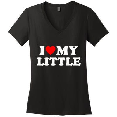 I Heart My Little Love Matching Little Big Sorority Women's V-Neck T-Shirt