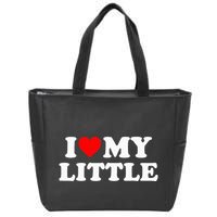 I Heart My Little Love Matching Little Big Sorority Zip Tote Bag