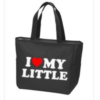 I Heart My Little Love Matching Little Big Sorority Zip Tote Bag