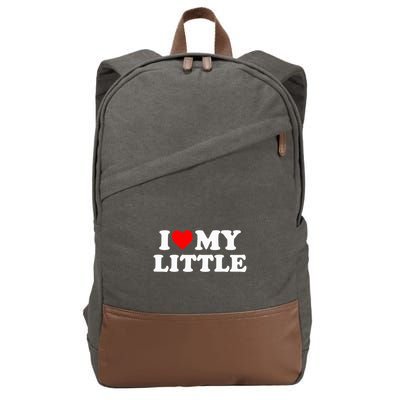 I Heart My Little Love Matching Little Big Sorority Cotton Canvas Backpack