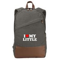 I Heart My Little Love Matching Little Big Sorority Cotton Canvas Backpack