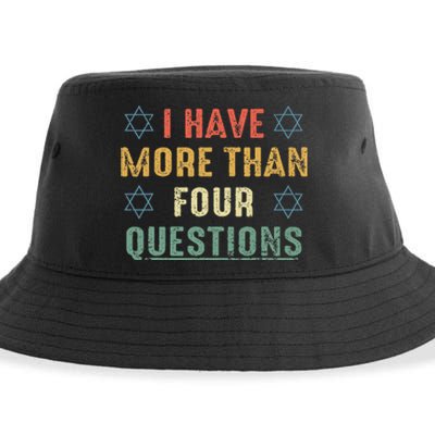 I Have More Than Four Questions Funny Passover Seder Sustainable Bucket Hat