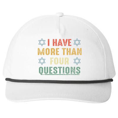 I Have More Than Four Questions Funny Passover Seder Snapback Five-Panel Rope Hat