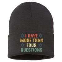 I Have More Than Four Questions Funny Passover Seder Sustainable Knit Beanie