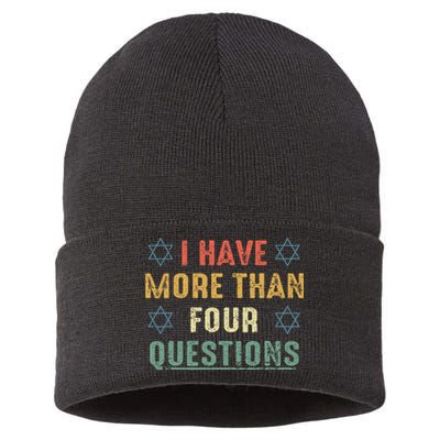 I Have More Than Four Questions Funny Passover Seder Sustainable Knit Beanie