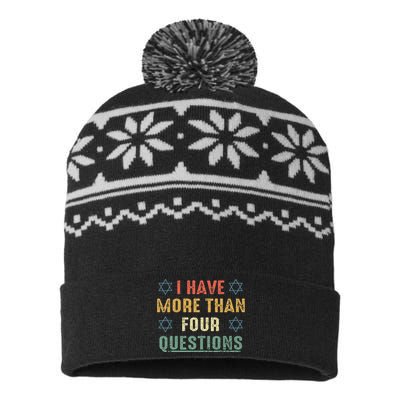 I Have More Than Four Questions Funny Passover Seder USA-Made Snowflake Beanie