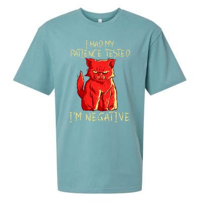 I Had My Patience Tested I'm Negative Funny Angry Cat Sueded Cloud Jersey T-Shirt